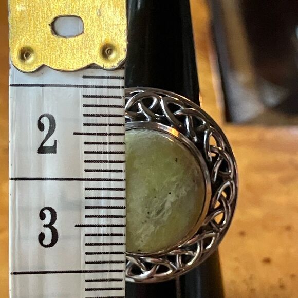 Natural Connemara Marble Sterling Silver Cocktail Ring Size 7 - Picture 7 of 9